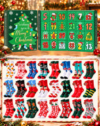 2026 Christmas Socks Advent Calendar 24 Pairs Festive Holiday Crew Cotton Socks Countdown Gift for Women Men