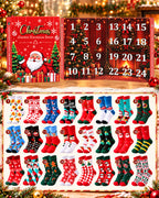 2026 Christmas Socks Advent Calendar 24 Pairs Festive Holiday Crew Cotton Socks Countdown Gift for Women Men