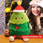Christmas Stuffed Animals Santa Plush Toy with Removable Hat 21.67inch Singing and Lighting Christmas Dolls
