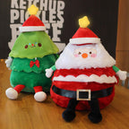 Christmas Stuffed Animals Santa Plush Toy with Removable Hat 21.67inch Singing and Lighting Christmas Dolls