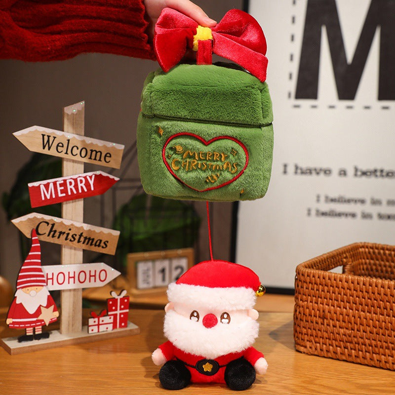 Christmas Surprise Gift Box Santa Claus Reindeer Plush Toy Cute Doll Christmas Gift