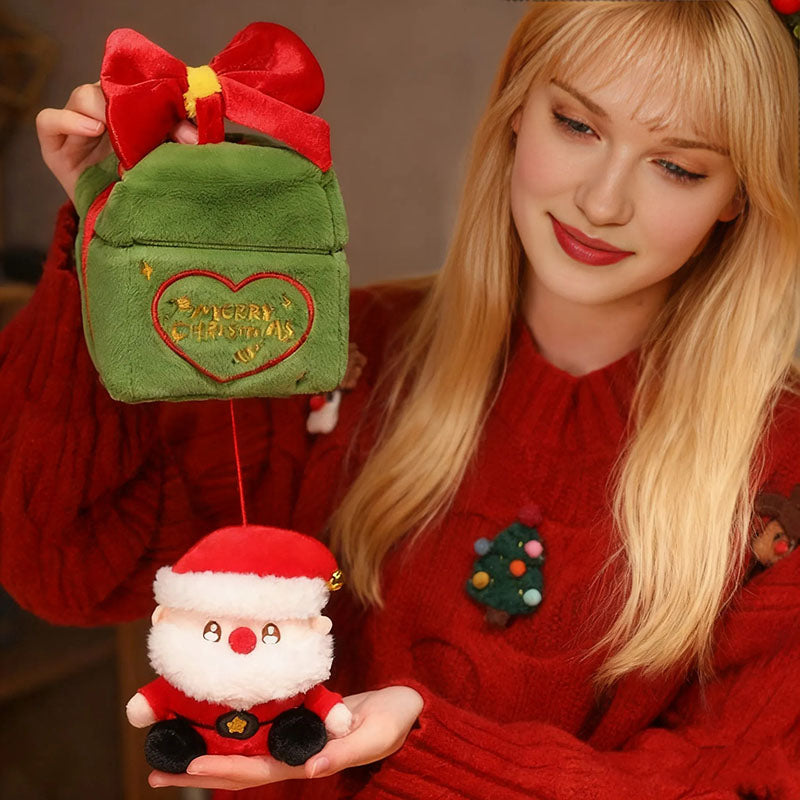 Christmas Surprise Gift Box Santa Claus Reindeer Plush Toy Cute Doll Christmas Gift