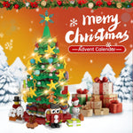 Advent Calendar 2025 Christmas Tree Building Block Set with Light Calendar Building Kit 24pcs Blind Box Creative Holiday Gifts