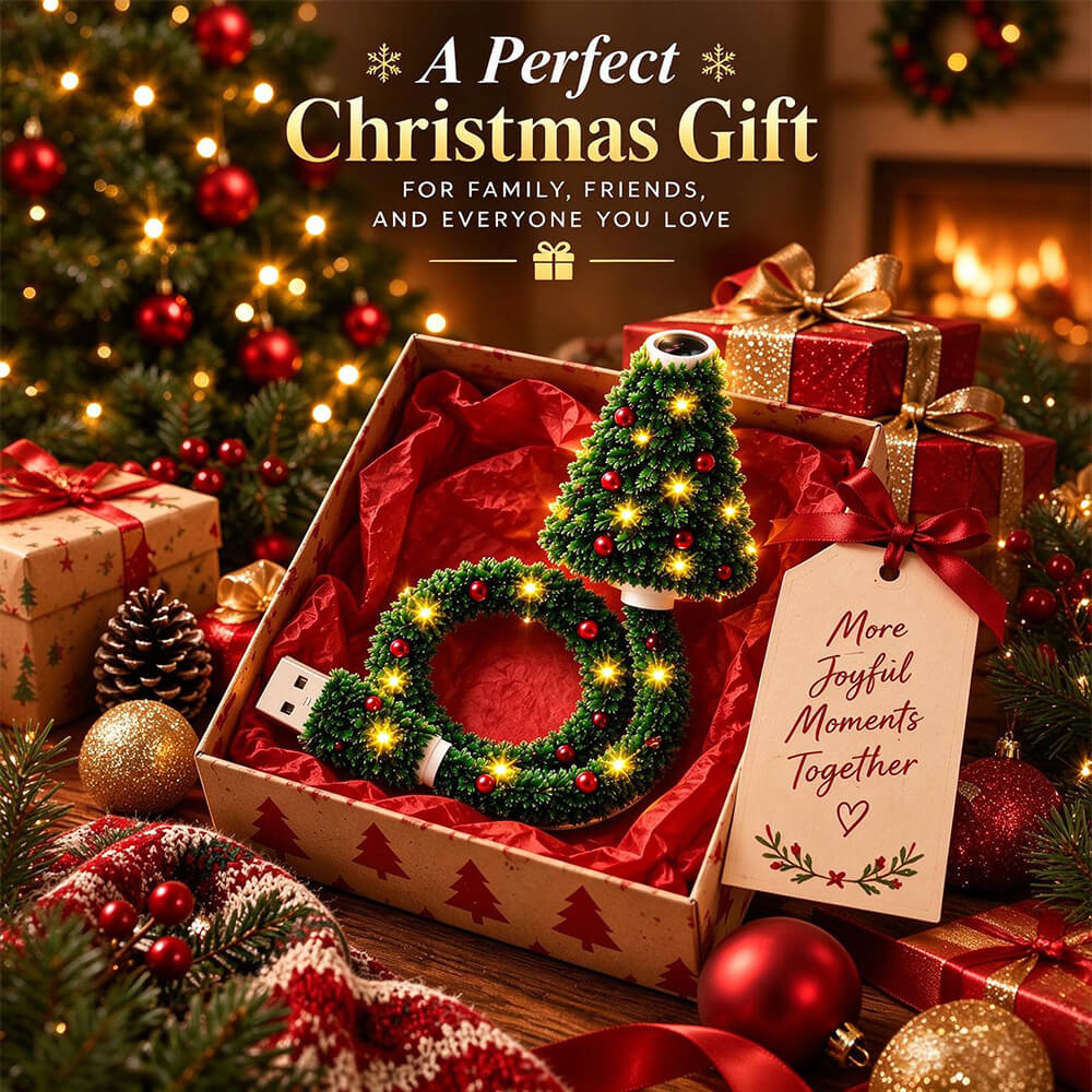 Christmas Tree Projector Light HD LED Holiday Pattern Projection Lamp with 6 Festive Scene Slides for Indoor Decorations