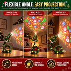 Christmas Tree Projector Light HD LED Holiday Pattern Projection Lamp with 6 Festive Scene Slides for Indoor Decorations
