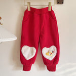 Baby Girls Christmas Hoodie Pants Suit Kids Thick Fleece Cozy Hooded Xmas Sweatshirt