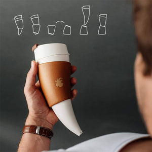 Goat Horns Coffee Mug Best 230ml Coffee Cups Thermal Mug with Lids & Rope