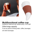 Goat Horns Coffee Mug Best 230ml Coffee Cups Thermal Mug with Lids & Rope