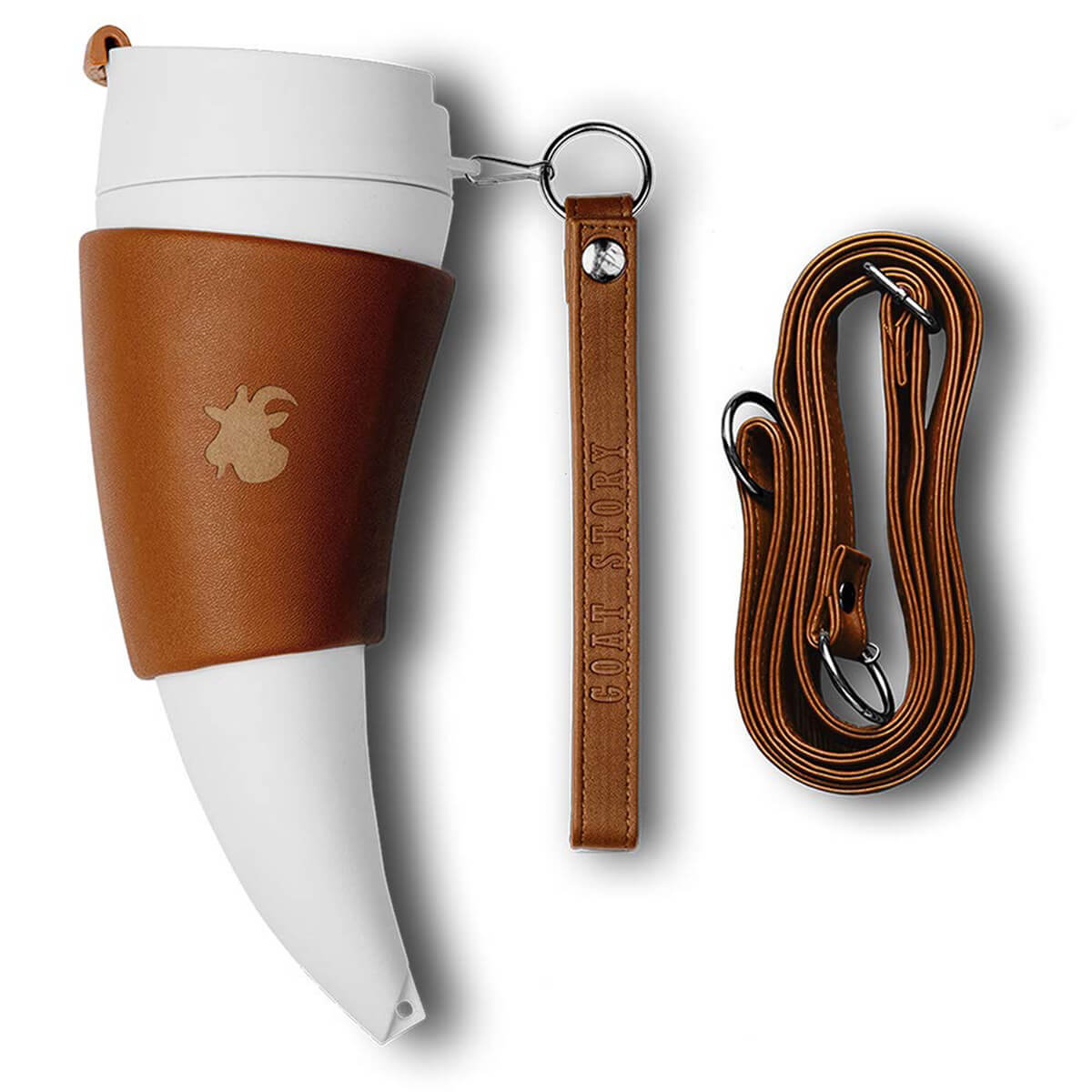Goat Horns Coffee Mug Best 230ml Coffee Cups Thermal Mug with Lids & Rope