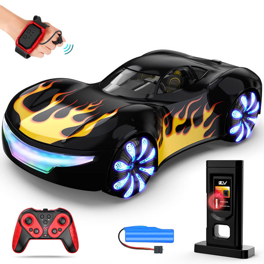 Cool RC Car Dual Spray Drift Stunt Car with Charging Pile and 360° Rotation For Kids Aged 3 and up