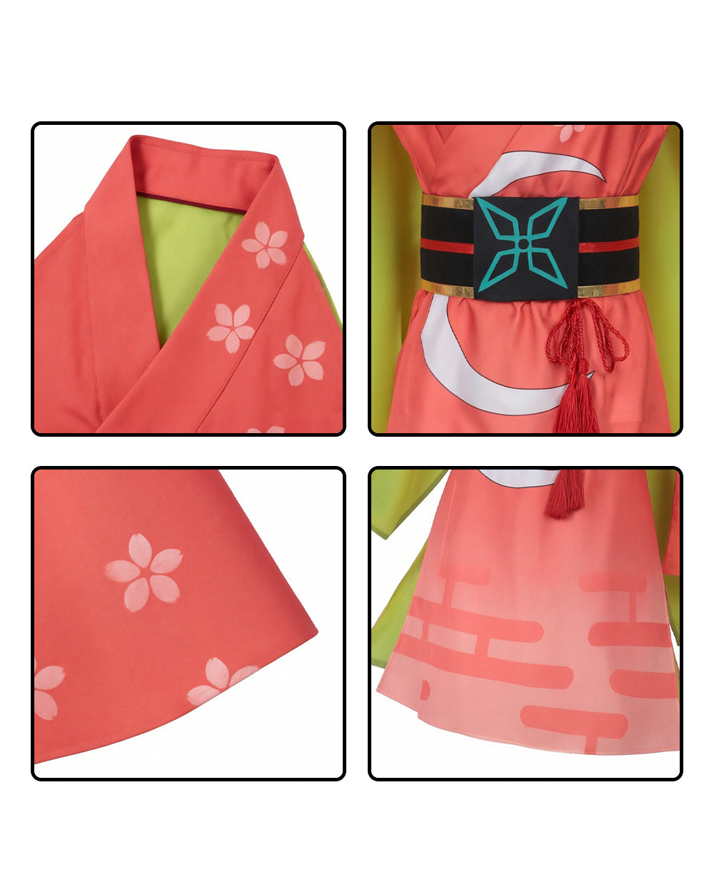 Kaguya Princess Costume Virtual Streamer Orange Kimono Cosplay Set with Headpiece