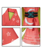 Kaguya Princess Costume Virtual Streamer Orange Kimono Cosplay Set with Headpiece