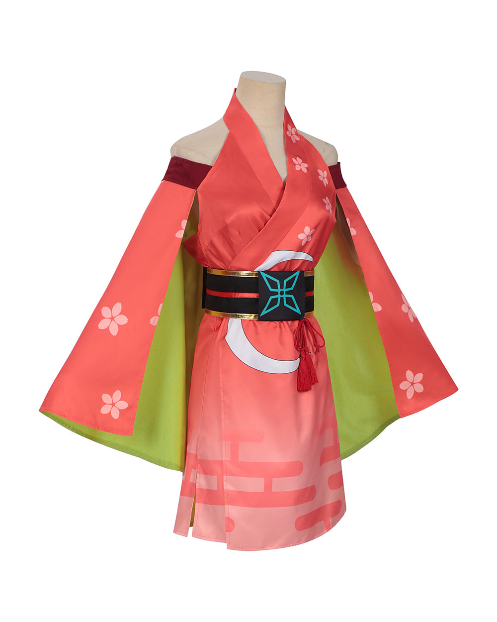 Kaguya Princess Costume Virtual Streamer Orange Kimono Cosplay Set with Headpiece