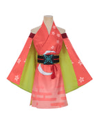 Kaguya Princess Costume Virtual Streamer Orange Kimono Cosplay Set with Headpiece