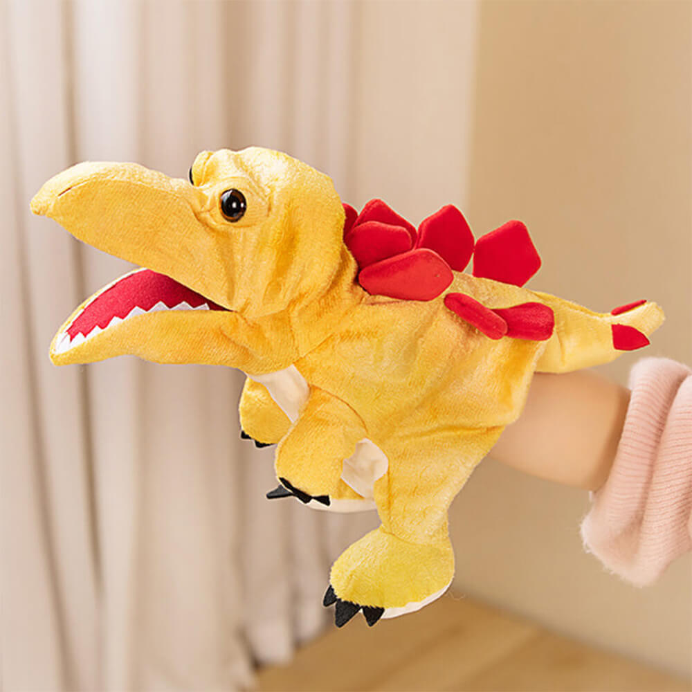 11.8‘’ Creative Dino Hand Puppet Soft Dino Stuffed Animal T-Rex Triceratops Early Education Toy