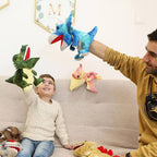 11.8‘’ Creative Dino Hand Puppet Soft Dino Stuffed Animal T-Rex Triceratops Early Education Toy