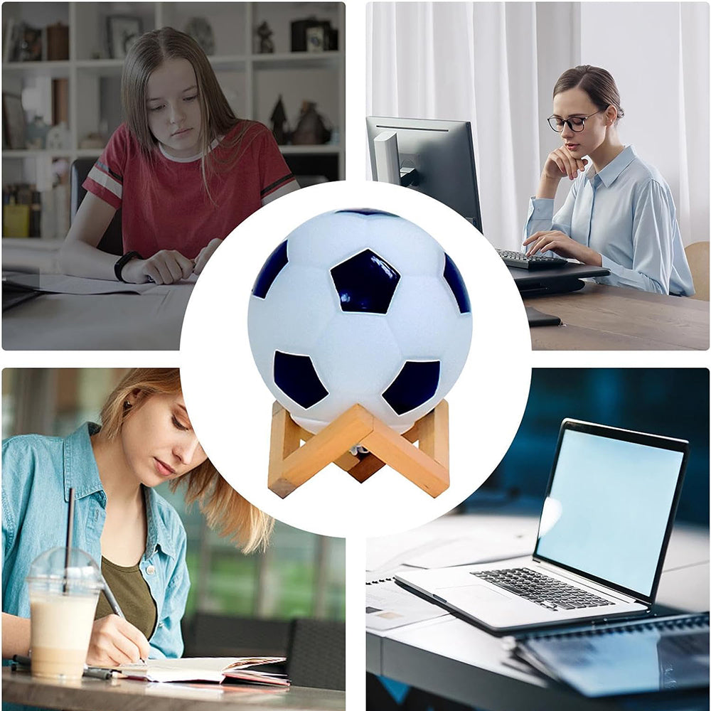 5.9 inch Creative Soccer LED Table Lamp with Remote Control 3 Color Dimmable Night Light For Desk Decor
