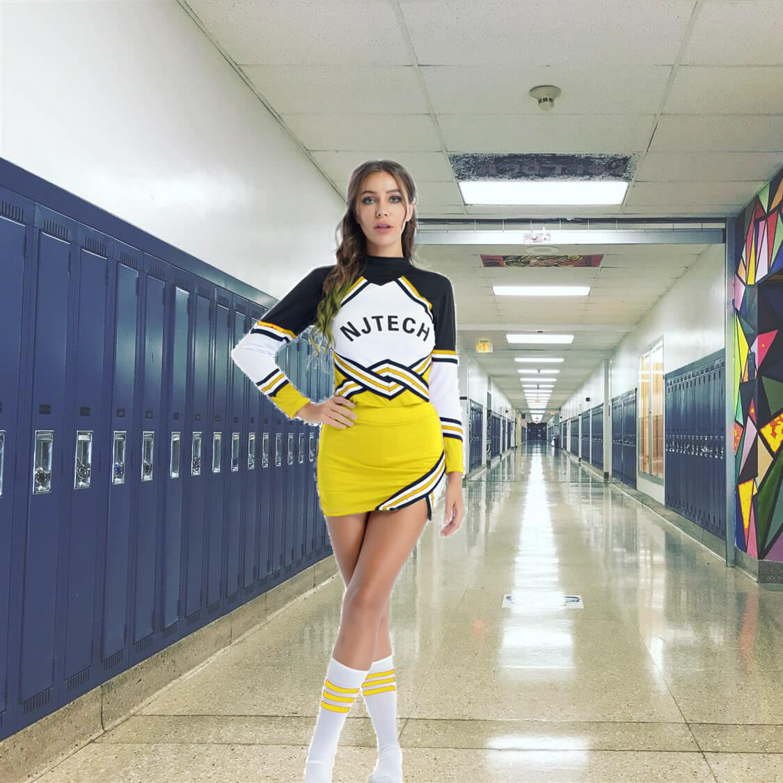 Girls Cheerleader Uniform Custom Cheer Outfit for High School Cheerleading