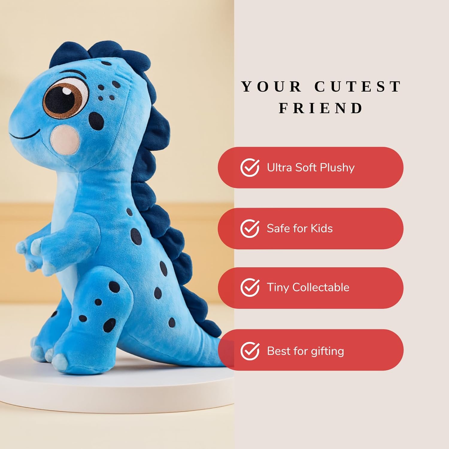 Cute Dino Plush Toy Spotted Dinosaur Doll Soft Stuffed Animal Creative Toy