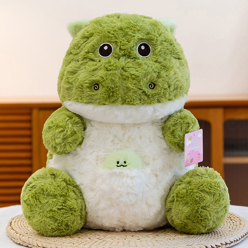 Cute Dino Plush Toy with Removable Small Egg Cuddly Stuffed Animal Sleeping Pillow Soft Dinosaur Toys