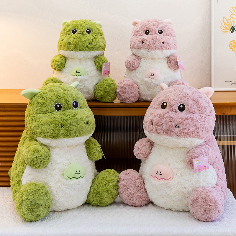 Cute Dino Plush Toy with Removable Small Egg Cuddly Stuffed Animal Sleeping Pillow Soft Dinosaur Toys