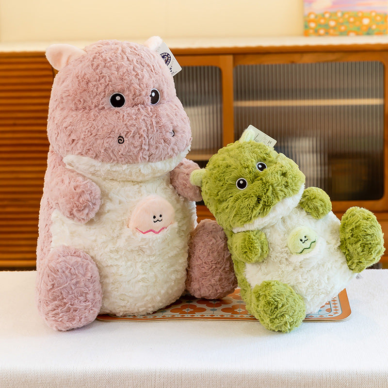 Cute Dino Plush Toy with Removable Small Egg Cuddly Stuffed Animal Sleeping Pillow Soft Dinosaur Toys