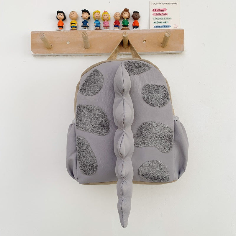 Cute 3D Dino Tail Backpack Fashion Design Kids Travel Backpack for Preschoolers and Outdoor Adventures