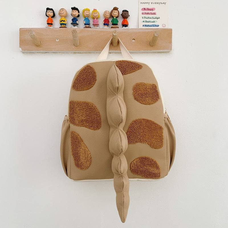 Cute 3D Dino Tail Backpack Fashion Design Kids Travel Backpack for Preschoolers and Outdoor Adventures