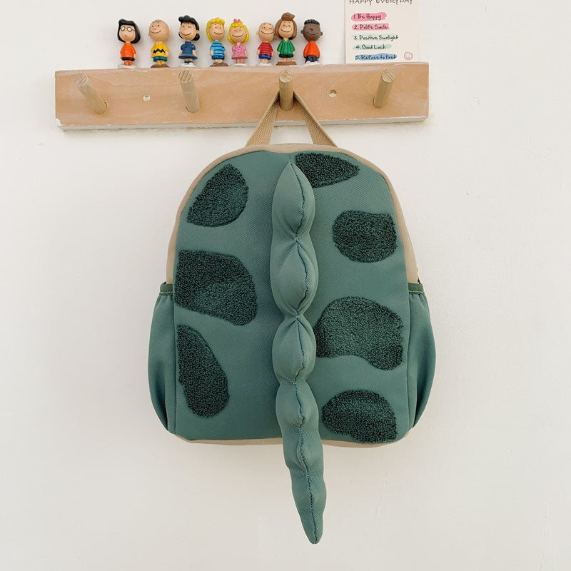 Cute 3D Dino Tail Backpack Fashion Design Kids Travel Backpack for Preschoolers and Outdoor Adventures