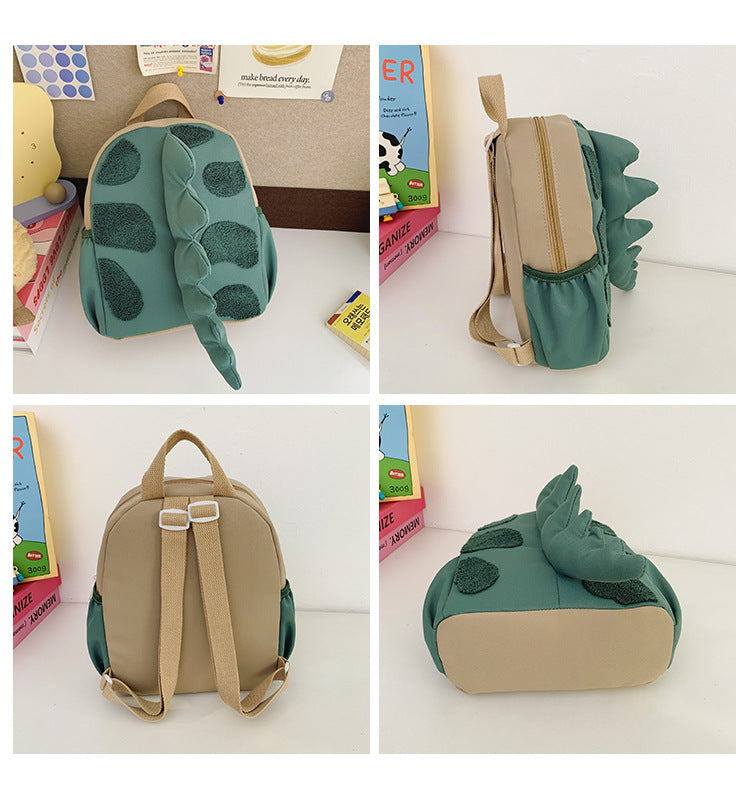 Cute 3D Dino Tail Backpack Fashion Design Kids Travel Backpack for Preschoolers and Outdoor Adventures