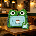 Cute Frog Plush Toy Bag Set Soft Tablet Bag and Coin Purse for iPad and Stationery Storage