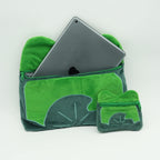 Cute Frog Plush Toy Bag Set Soft Tablet Bag and Coin Purse for iPad and Stationery Storage