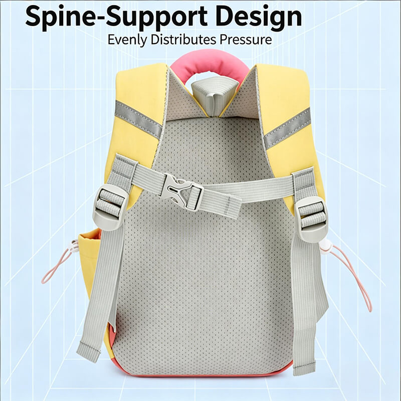 Cute Kids Backpack Dinosaur Tail Backpack Waterproof Schoolbag with Safe Reflective Strip