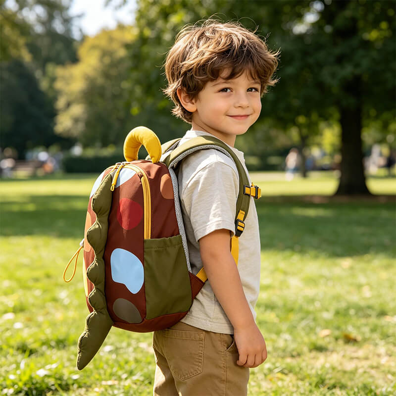 Cute Kids Backpack Dinosaur Tail Backpack Waterproof Schoolbag with Safe Reflective Strip