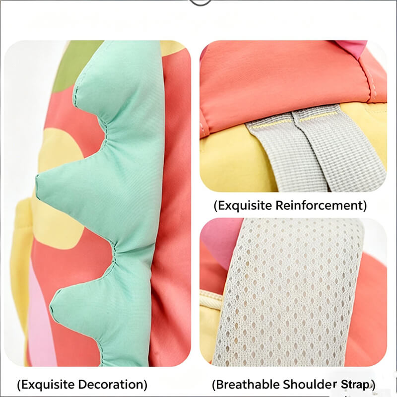 Cute Kids Backpack Dinosaur Tail Backpack Waterproof Schoolbag with Safe Reflective Strip