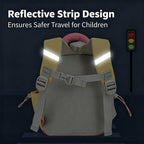 Cute Kids Backpack Dinosaur Tail Backpack Waterproof Schoolbag with Safe Reflective Strip