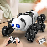 Remote Control Car 2.4G Cute Panda Eight-wheel Stunt Car Swing Arm Climbing Off-road Vehicle