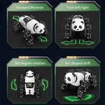Remote Control Car 2.4G Cute Panda Eight-wheel Stunt Car Swing Arm Climbing Off-road Vehicle