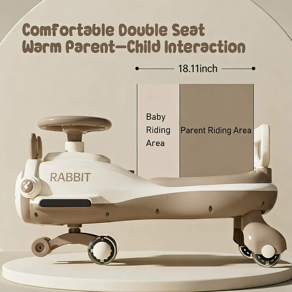 Cute Wiggle Car 360° Rotation Safe Anti-rollover Design with Enlarged Seats For Kids