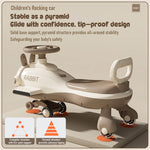 Cute Wiggle Car 360° Rotation Safe Anti-rollover Design with Enlarged Seats For Kids