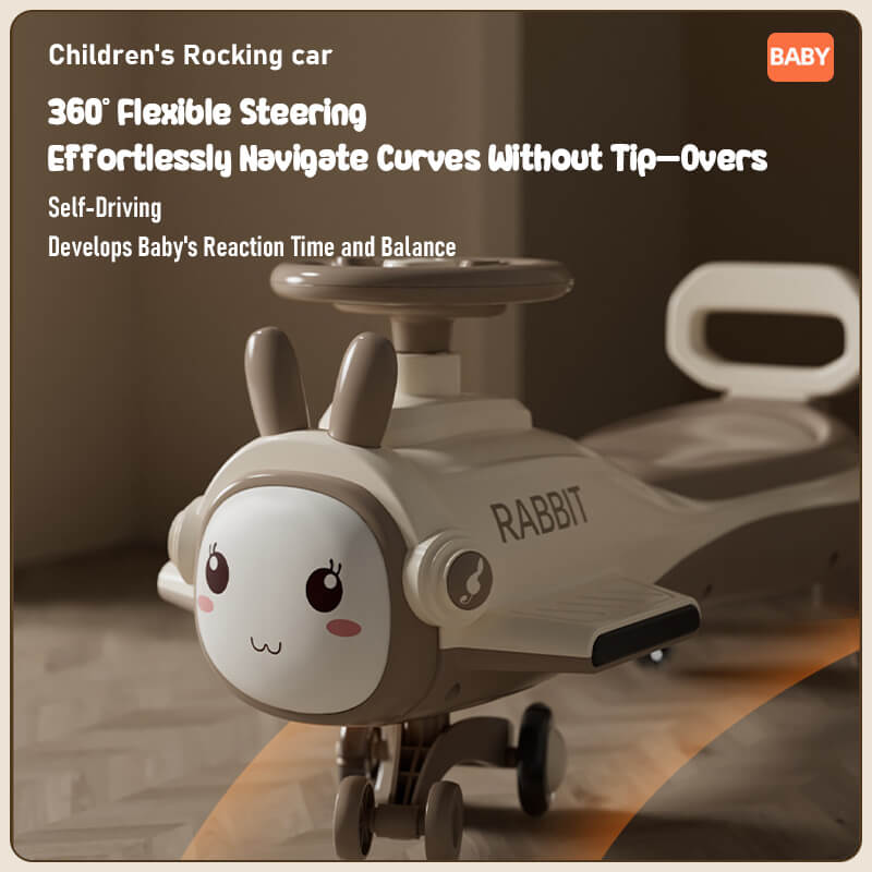 Cute Wiggle Car 360° Rotation Safe Anti-rollover Design with Enlarged Seats For Kids