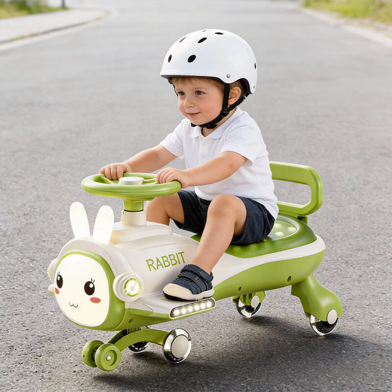 Cute Wiggle Car 360° Rotation Safe Anti-rollover Design with Enlarged Seats For Kids