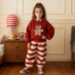 Kids Christmas Pajamas Red Holiday Loungewear Cozy Sherpa Sleepwear for Boys Girls