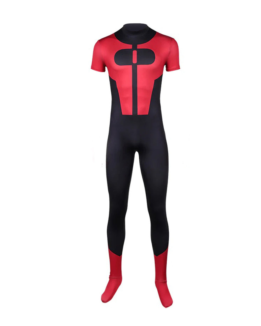 Hero Costume Red Warrior Jumpsuit with Matching Eye Mask and Gloves Suit for Comic-Con