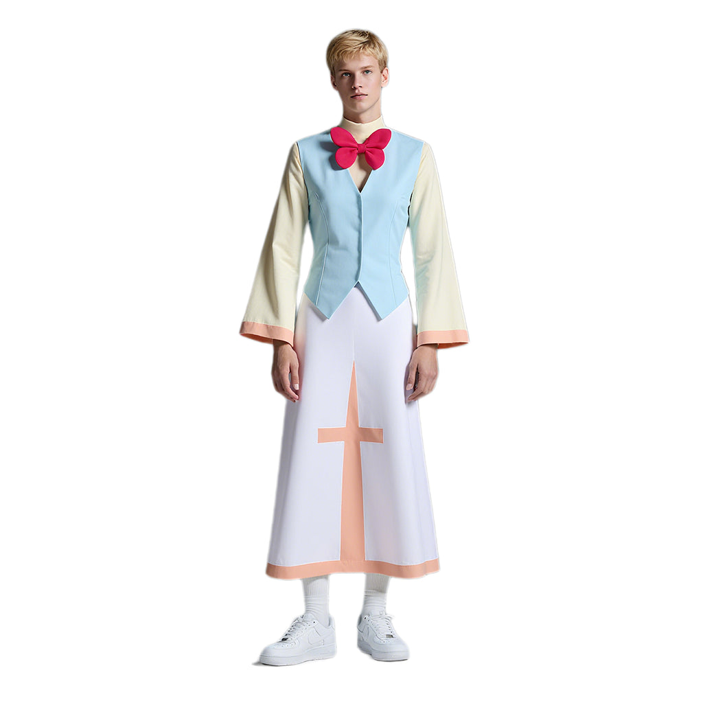 Adult Angel Costume Peter Dress Up Suit Sweatshirt Vest Skirt and Hat Cosplay Full Set