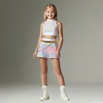 Kids Pop Idol Costume “What It Sounds Like” White Stage Cosplay Outfits Halloween Costume