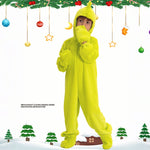 Kids Elf Costume Nightmare before Christmas Outfit Green Jumpsuit with Hat and Scarf Suit