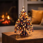 2pcs DIY Beaded Glow Tree Kit Halloween Tabletop Decor with LED Lights and Charms For Halloween Christmas
