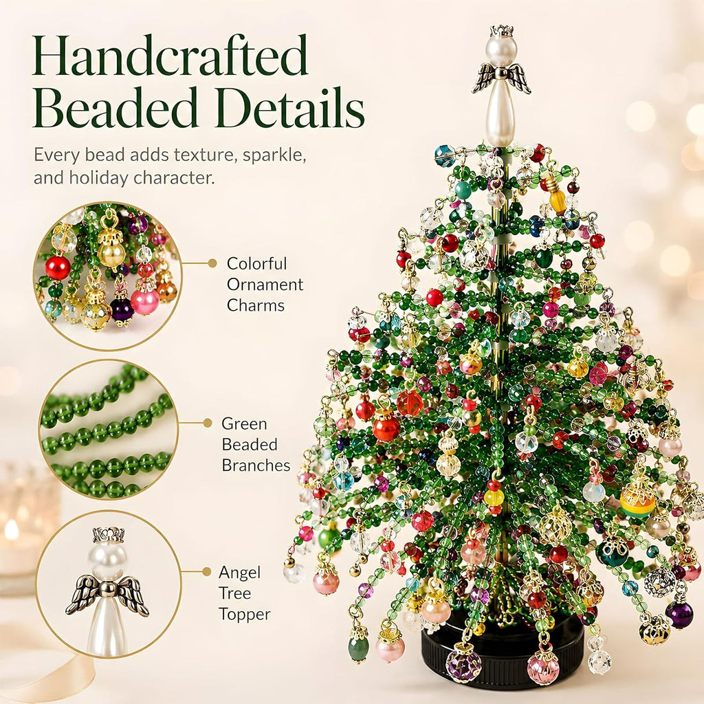 2pcs DIY Beaded Glow Tree Kit Halloween Tabletop Decor with LED Lights and Charms For Halloween Christmas