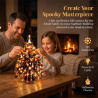 2pcs DIY Beaded Glow Tree Kit Halloween Tabletop Decor with LED Lights and Charms For Halloween Christmas